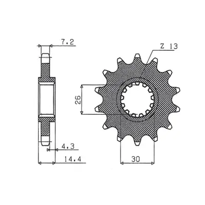 Ozubené kolo přední SUNSTAR SUN41017 (RC45, JTF1332.17, 204717JT) (SUNSTAR ozubené kolo přední 2