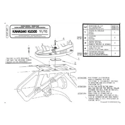 KAPPA zadní nosič kufru KAWASAKI KLE 500 (91-04) (KAPPA zadní nosič kufru KAWASAKI KLE 500 (91-0