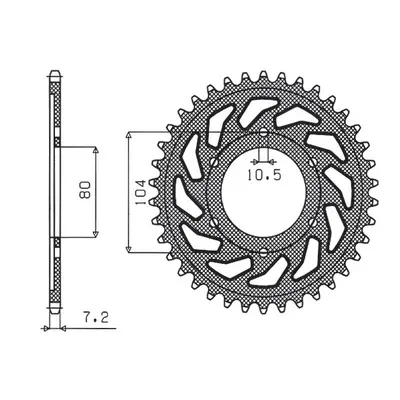 Rozeta SUNSTAR SUN1-4347-40 (JTR1489.40, 435940JT) (SUNSTAR rozeta 4359 40 s 1000 07-09, ZX10R 0