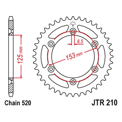 JT Sprockets rozeta JTR210.38 (28938JT) (Zadní ozubené kolo JT Sprockets JTR210.38)