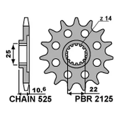 PBR ozubené kolo 2125 15 18NC (21251518NC) (Přední ozubené kolo PBR 21251518NC)