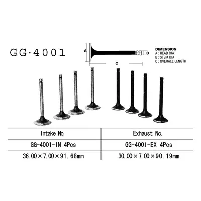 Sací ventil VESRAH GG-4001-IN (VESRAH sací ventil KAWASAKI Z 900 73-77 (12004-012) (1 kus) vyrob