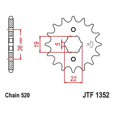 Řetězové kolo přední JT SPROCKETS JTF1352.14 (33714JT) (JT řetězové kolo přední 337 14 (33714JT)