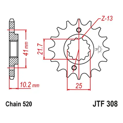 Ozubené kolo přední JT SPROCKETS JTF308.16 (34516JT, +1) (JT ozubené kolo přední 345 16 (34516JT