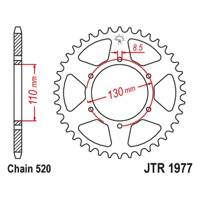 JT Sprockets rozeta JTR1977.48 (Zadní ozubené kolo JT Sprockets JTR1977.48)