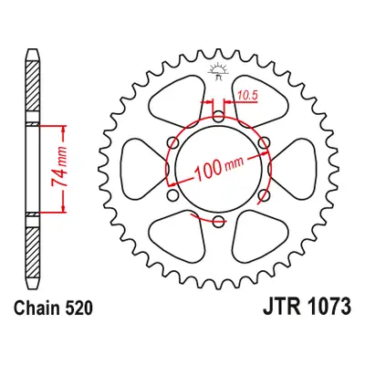 JT Sprockets rozeta JTR1073.46 (Zadní ozubené kolo JT Sprockets JTR1073.46)