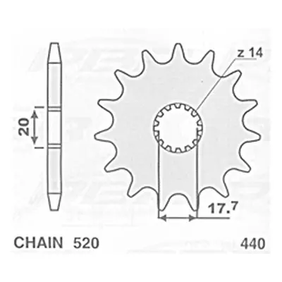 Ozubené kolo přední CHT 44014K (A4250564140) (CHT ozubené kolo přední 440 14 (A4250564140))