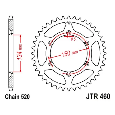 Rozeta JT SPROCKETS JTR460.44 (48944JT) (JT rozeta 489 44 (48944JT))