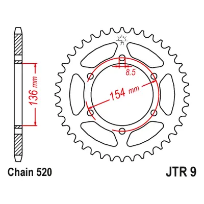 JT Sprockets rozeta JTR9.47 (454647JT) (Zadní ozubené kolo JT Sprockets JTR9.47)