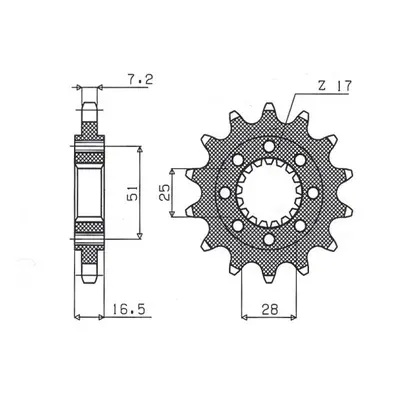 SUNSTAR řetězové kolo přední 2147 16 (JTF1904.16) (214716JT) (SUN42716) (SUNSTAR řetězové kolo p