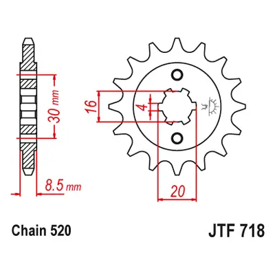 JT Sprockets ozubené kolo JTF718.13 (71813JT) (Přední ozubené kolo JT Sprockets JTF718.13)