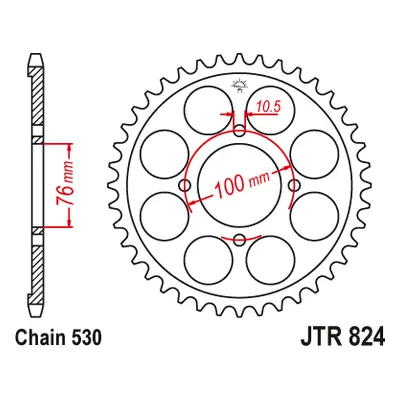 JT Sprockets rozeta JTR824.46 (81746JT) (Zadní ozubené kolo JT Sprockets JTR824.46)