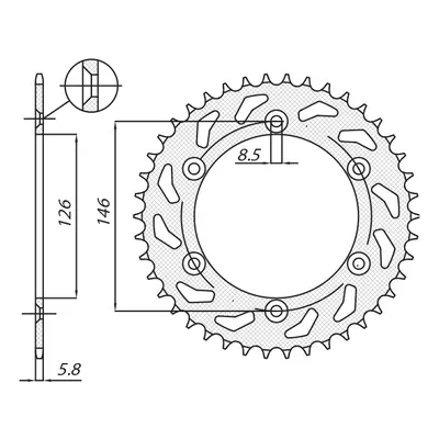 Rozeta SUNSTAR SUN1-3577-41 (JTR808.41, 80841JT) (SUNSTAR rozeta 808 41 (JTR808.41) (80841JT))