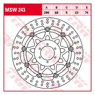 Brzdový kotouč TRW LUCAS přední MSW243 (TRW ZF přední brzdový kotouč HONDA CB 600F/S HORNET 00-0