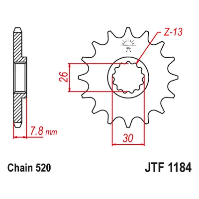 JT Sprockets ozubené kolo JTF1184.18 (232818JT) (Přední ozubené kolo JT Sprockets JTF1184.18)