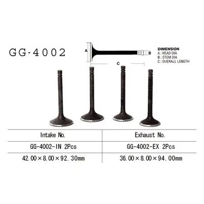 Sací ventil VESRAH GG-4002-IN (VESRAH sací ventil KAWASAKI KZ 750 76-84 (12004-014) (1 kus) vyro