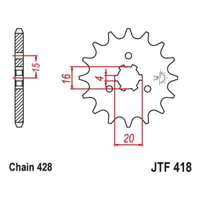 Řetězové kolo přední JT SPROCKETS JTF418.13 (41613JT) (JT řetězové kolo přední 416 13 km 90/100/