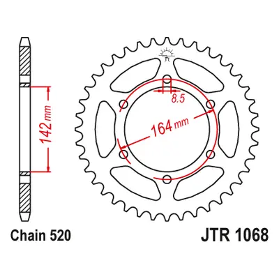 JT Sprockets rozeta JTR1068.46 (453846JT) (Zadní ozubené kolo JT Sprockets JTR1068.46)