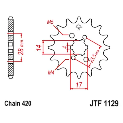 JT Sprockets ozubené kolo JTF1129.13 (215313JT) (Přední ozubené kolo JT Sprockets JTF1129.13)