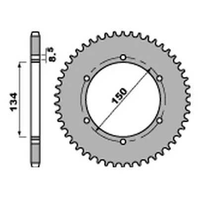 Rozeta PBR 463 46 C45 (JTR463.46, STD.-4) (PBR rozeta 463 46 C45 kmX 125 86-03, kmX 200 88-92 (J