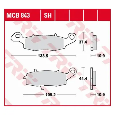 TRW ZF brzdové destičky KH231/2 sintrované STREET KAWASAKI VN 900 06-17, VN 1500 98-03, VN 1600 