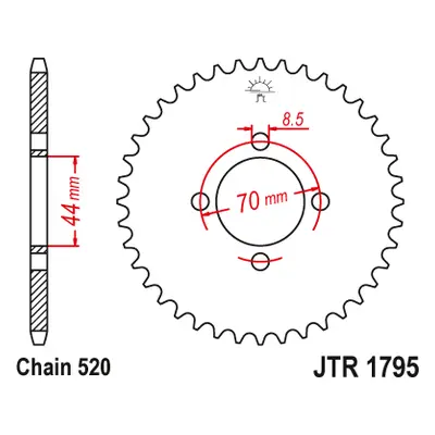 JT Sprockets rozeta JTR1795.22 (449322JT) (Zadní ozubené kolo JT Sprockets JTR1795.22)