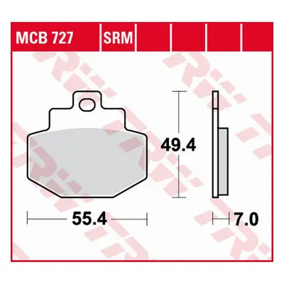 TRW ZF brzdové destičky KH321 organické BENELLI ADIVA 125/150 00-06, PIAGGIO GTX/HEXAGON 125 00-