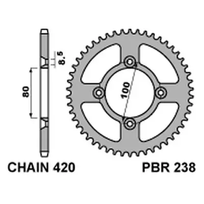 PBR rozeta 238 46 C45 (23846C45) (Zadní ozubené kolo PBR 23846C45)