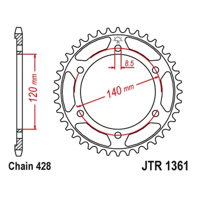 Rozeta JT SPROCKETS JTR1361.50 (26050JT) (JT rozeta 260 50 (26050JT))