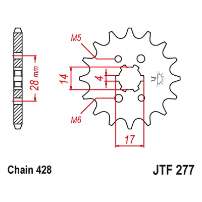 JT Sprockets ozubené kolo JTF277.13 (211813JT) (Přední ozubené kolo JT Sprockets JTF277.13)