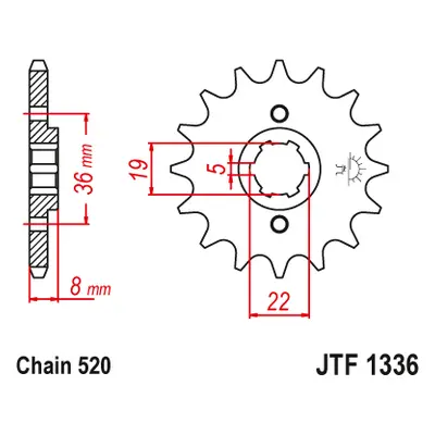 JT Sprockets ozubené kolo JTF1336.13 (250213JT) (Přední ozubené kolo JT Sprockets JTF1336.13)