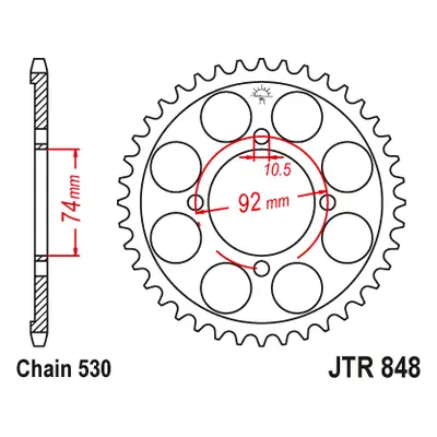 JT Sprockets rozeta JTR848.39 (76-77, 80-82, 84839JT) (Zadní ozubené kolo JT Sprockets JTR848.39