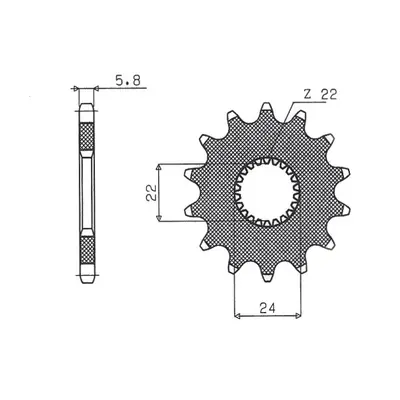 Řetězové kolo přední SUNSTAR SUN37516 (JTF394.16, 40616JT) (SUNSTAR řetězové kolo přední 406 16 