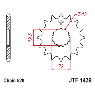 JT Sprockets ozubené kolo JTF1439.11 (410311JT) (Přední ozubené kolo JT Sprockets JTF1439.11)