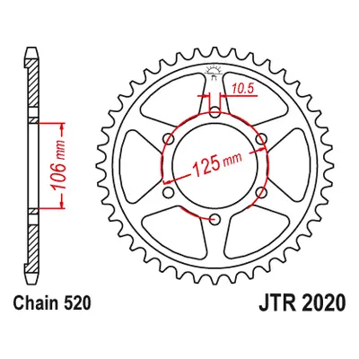 JT Sprockets rozeta JTR2020.41 (453041JT) (Zadní ozubené kolo JT Sprockets JTR2020.41)