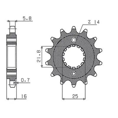 Ozubené kolo přední SUNSTAR SUN38015 (JTF736.15, 207515JT) (SUNSTAR ozubené kolo přední 2075 15 