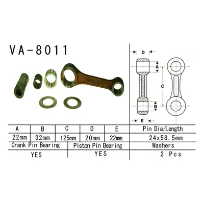 Ojniční sada VESRAH VA-8011 (VESRAH ojniční sada KAWASAKI KX 250 (KX250) 78-08, KDX 250 (KDX250)