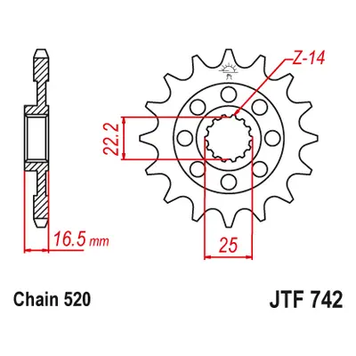 JT Sprockets ozubené kolo JTF742.15 (217115JT) (Přední ozubené kolo JT Sprockets JTF742.15)