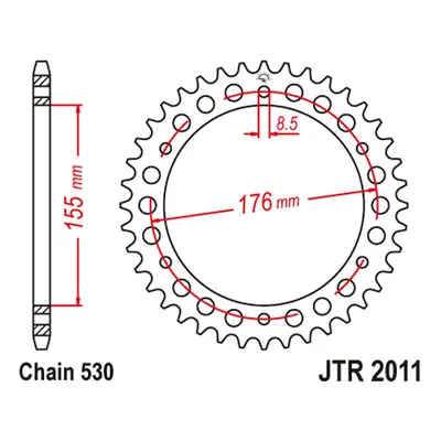 Rozeta JT SPROCKETS JTR2011.46 (+1, 439246JT) (JT rozeta 4392 46 (+1) (439246JT))