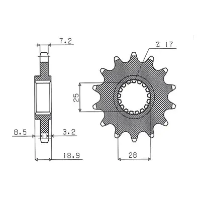 Ozubené kolo přední SUNSTAR SUN42216 (JTF704.16, 207816JT) (SUNSTAR ozubené kolo přední 2078 16 