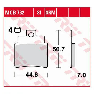 Brzdové destičky TRW LUCAS MCB732 (KH355/4) (TRW LUCAS ZF brzdové destičky KH355/4 organické SYM