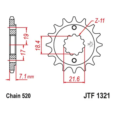 Řetězové kolo přední JT SPROCKETS JTF1321.12 (206712JT) (JT řetězové kolo přední 2067 12 (206712