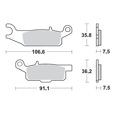 Brzdové destičky MOTO-MASTER 095911 (MOTO-MASTER brzdové destičky KH444 SINTER METAL 11 (sinterp