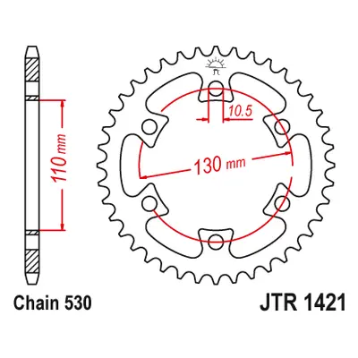 JT Sprockets rozeta JTR1421.40 (440140JT) (Zadní ozubené kolo JT Sprockets JTR1421.40)