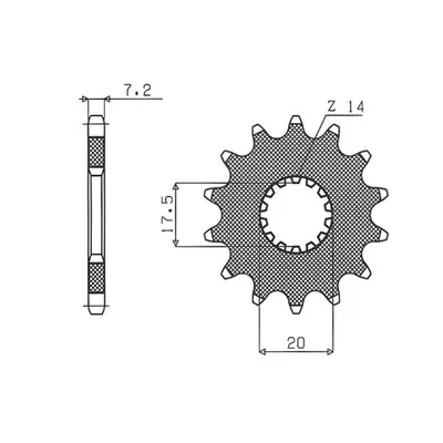 Ozubené kolo přední SUNSTAR SUN22616 (JTF558.16, 57716JT) (SUNSTAR ozubené kolo přední 577 16 (J