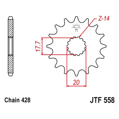 JT Sprockets ozubené kolo JTF558.18 (57718JT) (Přední ozubené kolo JT Sprockets JTF558.18)