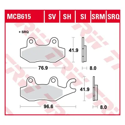 Brzdové destičky TRW LUCAS MCB615SH (KH165) (TRW LUCAS ZF brzdové destičky KH165 sintrované STRE