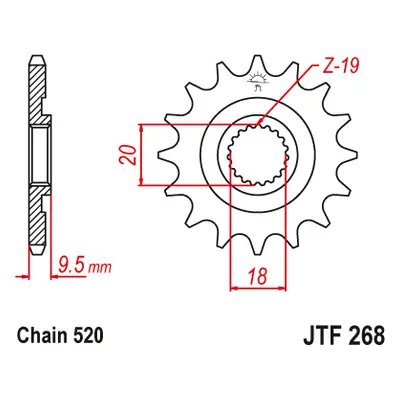 JT Sprockets ozubené kolo JTF268.13 (33313JT) (Přední ozubené kolo JT Sprockets JTF268.13)