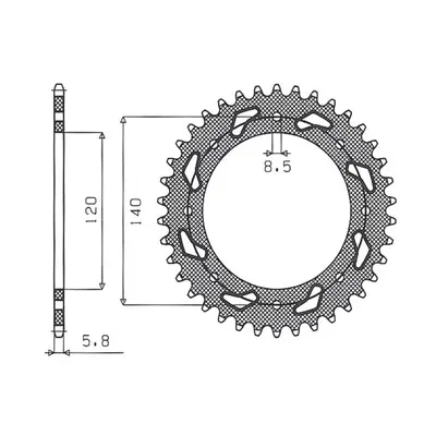 Rozeta SUNSTAR SUN1-3532-42 (JTR487.42, 49142JT) (SUNSTAR rozeta 491 42 (JTR487.42) (49142JT))