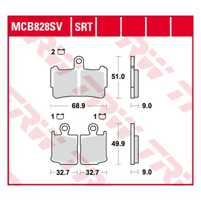 Brzdové destičky TRW LUCAS MCB828SV (TRW LUCAS brzdové destičky KH499/4 sintrované STREET HONDA 